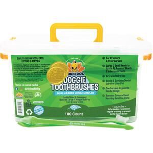 100-PACK Bodhi Dog & Cat Dual Ended Long Toothbrush Pet Safe Super Soft Bristles